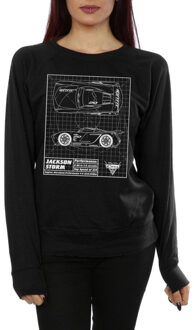 Disney dames cars jackson storm blauwdruk sweatshirt Zwart