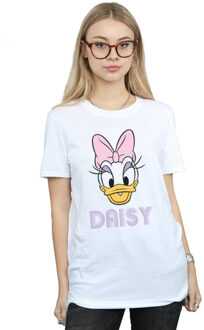 Disney dames daisy eend gezicht katoenen vriend t-shirt Wit - XXXL