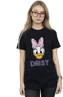 Disney dames daisy eend gezicht katoenen vriend t-shirt Zwart - S