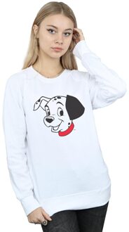 Disney Dames/Dames 101 Dalmatiërs Dalmatiër Hoofd Sweatshirt (Wit) - M
