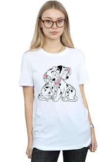 Disney Dames/Dames 101 Dalmatiërs Puppy Love Katoenen Vriendje T-shirt (Wit) - 2XL