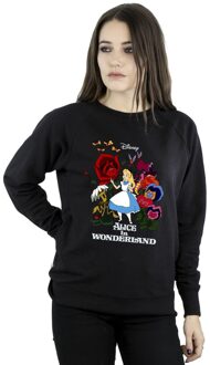 Disney Dames/Dames Alice In Wonderland Bloemen Sweatshirt (Zwart)