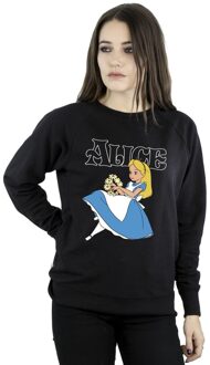 Disney Dames/Dames Alice In Wonderland Bloemen Sweatshirt (Zwart)