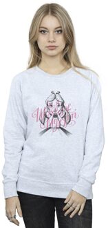 Disney Dames/Dames Alice In Wonderland In Een Wereld Van Mijn Eigen Sweatshirt (Sportgrijs) - maat 2XL Lichtgrijs