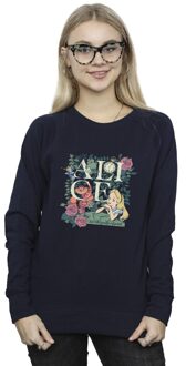 Disney Dames/Dames Alice In Wonderland Leafy Garden Sweatshirt (Marineblauw) Navy - XL