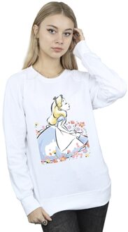 Disney Dames/Dames Alice In Wonderland Schets Bloemen Sweatshirt (Wit) - L