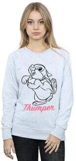 Disney Dames/Dames Bambi Thumper Lijntekening Sweatshirt (Sportgrijs) - maat L Lichtgrijs