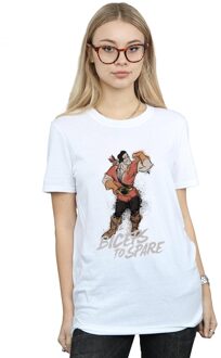 Disney Dames/Dames Beauty And The Beast Gaston Biceps To Spare Katoenen Vriendje T-shirt (Wit) - maat 3XL