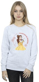 Disney Dames/Dames Beauty And The Beast I´d Rather Be Reading Sweatshirt (Sportgrijs) Lichtgrijs