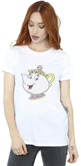 Disney Dames/Dames Beauty And The Beast Mrs Potts Katoenen Vriendje T-shirt (Wit) - maat