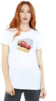 Disney Dames/Dames Cars Bliksem McQueen Katoenen Vriendje T-shirt (Wit) - 3XL
