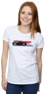 Disney Dames/Dames Cars Jackson Storm Stripes Katoenen T-Shirt (Wit) - L