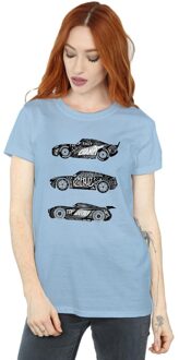 Disney Dames/Dames Cars Tekst Racers Katoenen Vriendje T-shirt (Babyblauw) - maat 2XL Lichtblauw