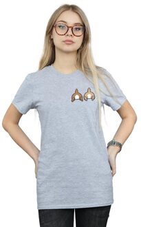Disney Dames/Dames Chip N Dale Rugzijde Borst Print Katoenen Vriendje T-shirt (Sportgrijs) - maat Lichtgrijs
