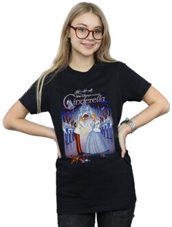 Disney Dames/Dames Cinderella Collage Poster Katoenen Vriendje T-shirt (Zwart) - 5XL