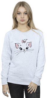 Disney Dames/Dames Classics Marie Face Pocket Sweatshirt (Sportgrijs) Lichtgrijs