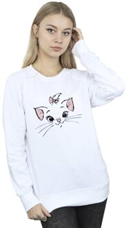 Disney Dames/Dames Classics Marie Face Pocket Sweatshirt (Wit) - maat L