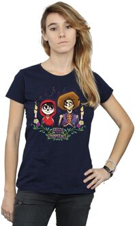 Disney Dames/Dames Coco Miguel En Hector Katoenen T-Shirt (Marineblauw) Navy