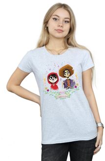 Disney Dames/Dames Coco Miguel En Hector Katoenen T-Shirt (Sportgrijs) - maat L Lichtgrijs