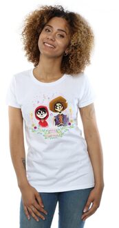 Disney Dames/Dames Coco Miguel En Hector Katoenen T-Shirt (Wit) - maat S