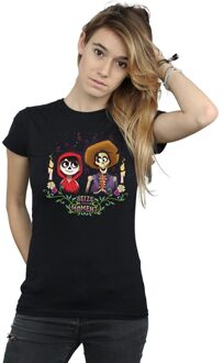 Disney Dames/Dames Coco Miguel En Hector Katoenen T-Shirt (Zwart) - maat S