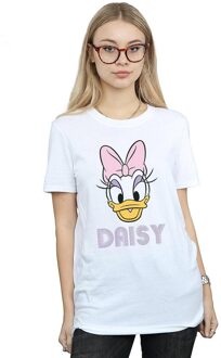 Disney Dames/Dames Daisy Eend Gezicht Katoenen Vriend T-shirt (Wit) - 2XL