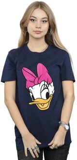 Disney Dames/Dames Daisy Eend Hoofd Beschilderd Katoenen Vriendje T-shirt (Marineblauw) Navy