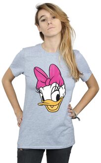 Disney Dames/Dames Daisy Eend Hoofd Beschilderd Katoenen Vriendje T-shirt (Sportgrijs) Lichtgrijs