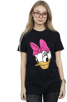 Disney Dames/Dames Daisy Eend Hoofd Beschilderd Katoenen Vriendje T-shirt (Zwart) - maat XL