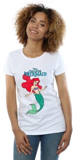 Disney Dames/Dames De Kleine Zeemeerminlijn Ariël Katoenen T-Shirt (Wit)