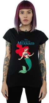 Disney Dames/Dames De Kleine Zeemeerminlijn Ariël Katoenen T-Shirt (Zwart) - maat 2XL