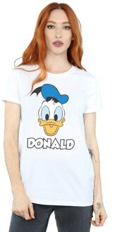 Disney Dames/Dames Donald Duck Gezicht Katoenen T-Shirt (Wit) - maat M