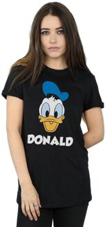 Disney Dames/Dames Donald Duck Gezicht Katoenen T-Shirt (Zwart) - maat L