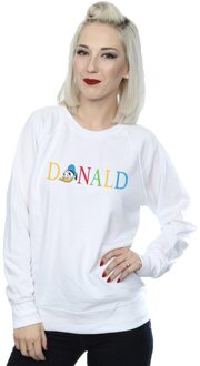 Disney Dames/Dames Donald Duck Letters Sweatshirt (Wit) - 2XL