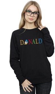 Disney Dames/Dames Donald Duck Letters Sweatshirt (Zwart) - maat XL