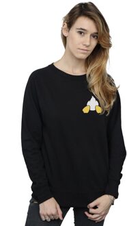 Disney Dames/Dames Donald Duck Rugzijde Borstprint Sweatshirt (Zwart) - L