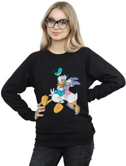 Disney Dames/Dames Donald en Daisy Eend Kus Sweatshirt (Zwart) - maat M