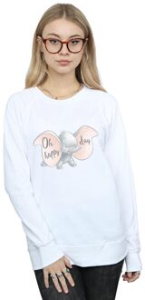 Disney Dames/Dames Dumbo Happy Day Sweatshirt (Wit) - maat XL