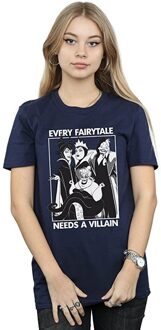 Disney Dames/Dames Elk Sprookje Heeft Een Schurk nodig Katoenen Vriendje T-shirt (Marineblauw) Navy - L