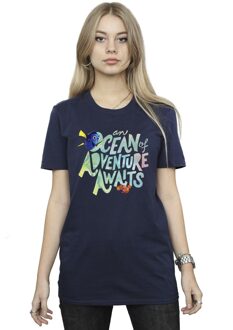 Disney Dames/Dames Finding Dory Oceaan van Avontuur Katoenen Vriendje T-shirt (Marineblauw) - maat 4XL Navy