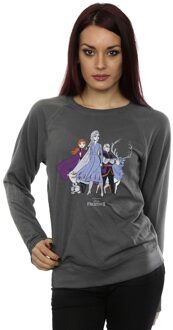 Disney Dames/Dames Frozen 2 Distressed Groep Sweatshirt (Houtskool) - XL