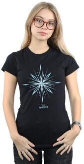 Disney Dames/Dames Frozen 2 Elsa Handtekening Sneeuwvlok Katoenen T-Shirt (Zwart) - maat 2XL