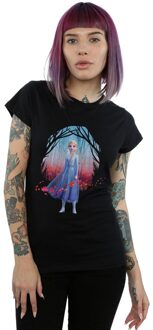 Disney Dames/Dames Frozen 2 Elsa Vind De Weg Katoenen T-Shirt (Zwart) - maat L