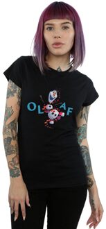 Disney Dames/Dames Frozen 2 Olaf Leaf Jump Katoenen T-Shirt (Zwart) - maat