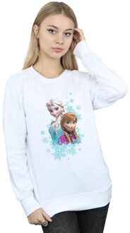 Disney Dames/Dames Frozen Elsa en Anna Zussen Sweatshirt (Wit)