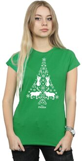 Disney Dames/Dames Frozen Kerstboom Katoenen T-Shirt (Iers Groen) - maat 2XL