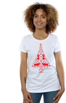 Disney Dames/Dames Frozen Kerstboom Katoenen T-Shirt (Wit) - M