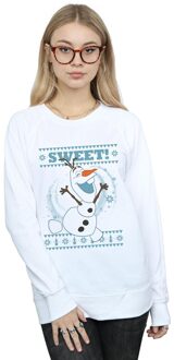 Disney Dames/Dames Frozen Olaf Sweet Christmas Sweatshirt (Wit)