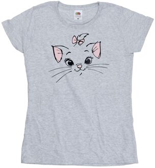 Disney Dames/Dames Klassiek Marie Face Pocket Katoenen T-Shirt (Sportgrijs) - maat L Lichtgrijs