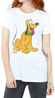 Disney Dames/Dames Klassiek Pluto Katoenen Vriendje T-shirt (Wit) - maat XL